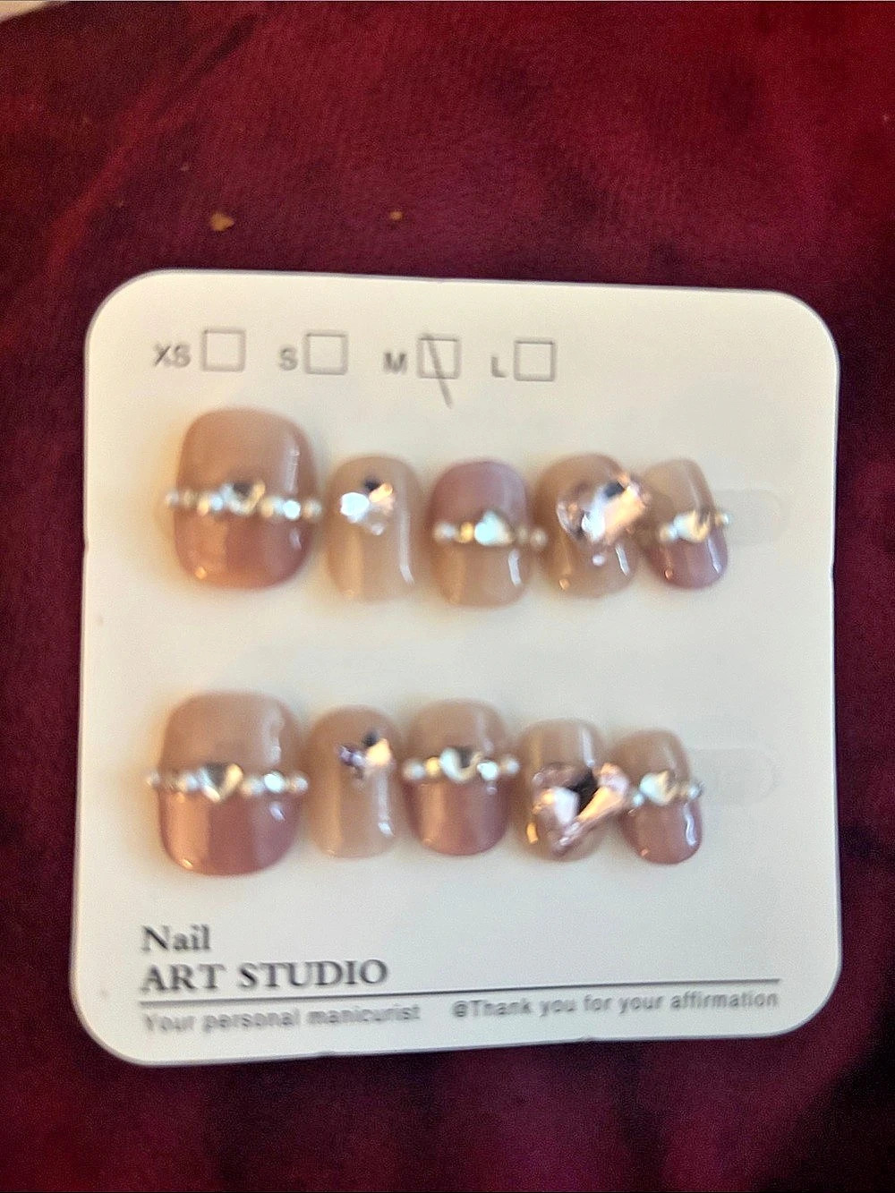 Pink & Brown Press-On Nail Set